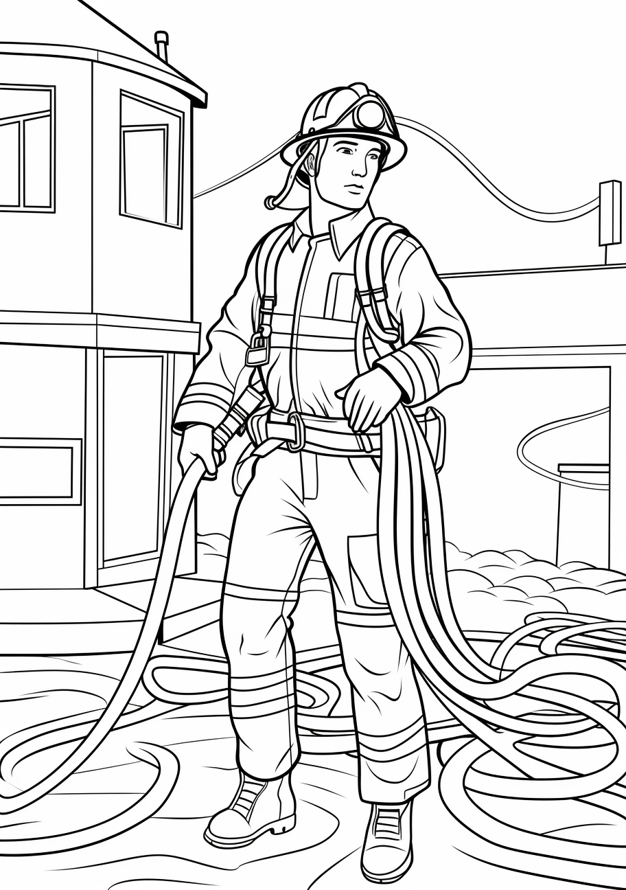 Firefighter at work printable