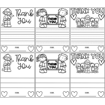 Firefighter appreciation coloring pages and cards