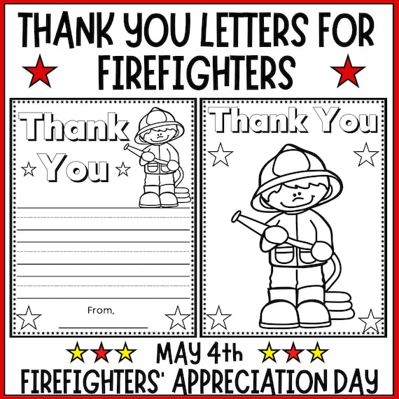 Firefighters day thank you firefighter letters and coloring