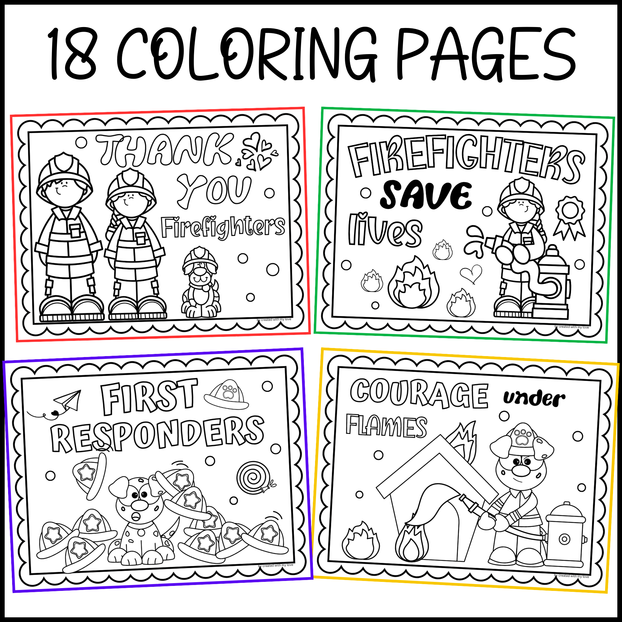 Firefighters coloring pages appreciation cards munity helpers thank you made by teachers