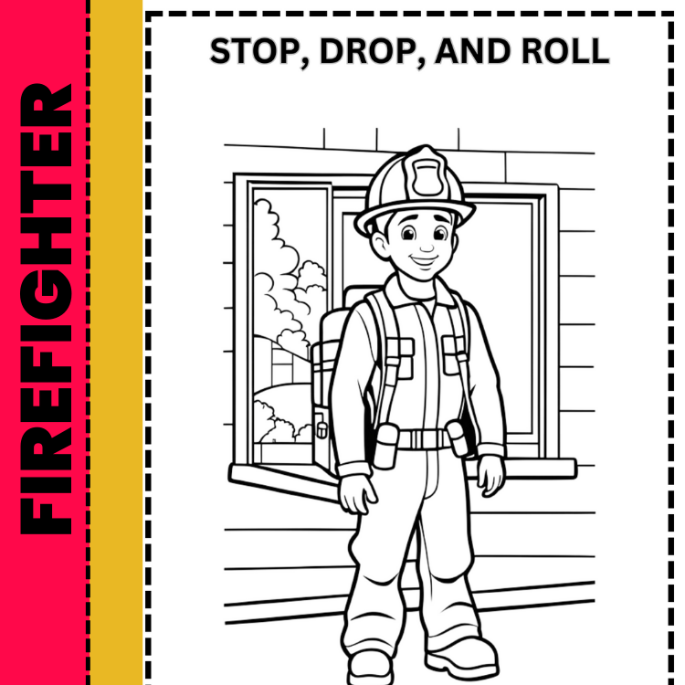 Unique and cute firefighter coloring pages for kids