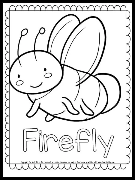 Firefly coloring page free printable â the art kit