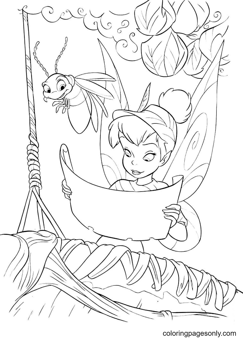 Tinkerbell coloring pages printable for free download