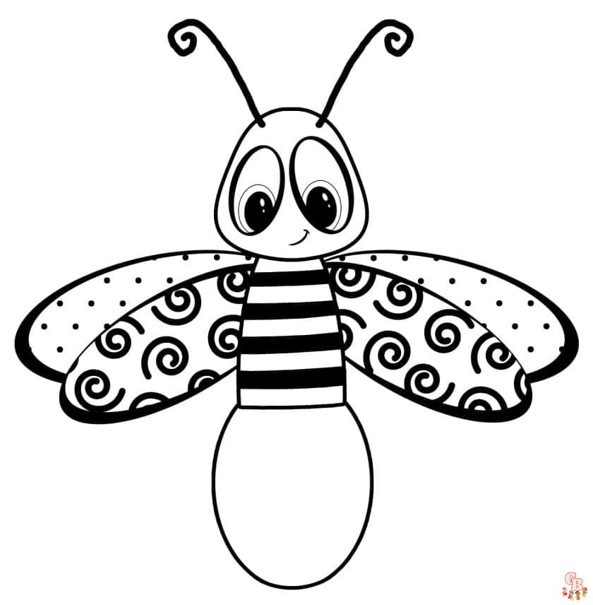 Printable firefly coloring pages free for kids and adults