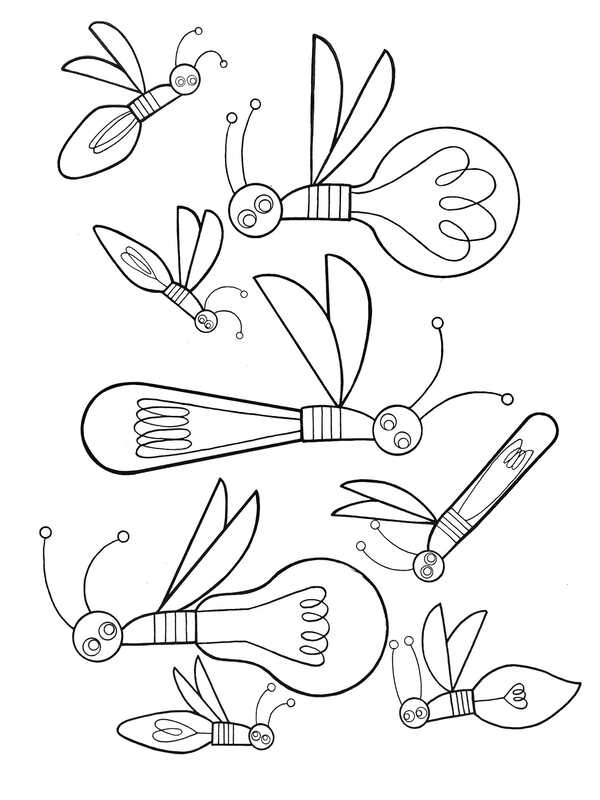 Firefly coloring page