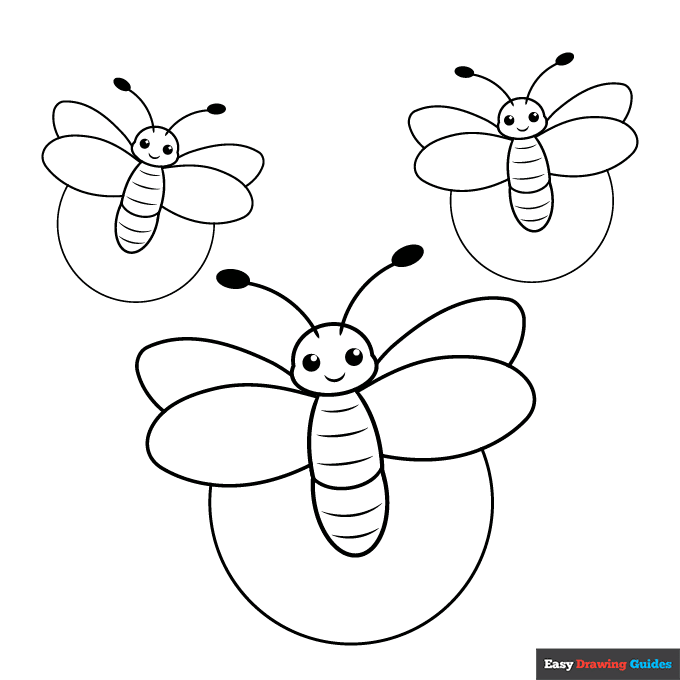 Firefly coloring page easy drawing guides