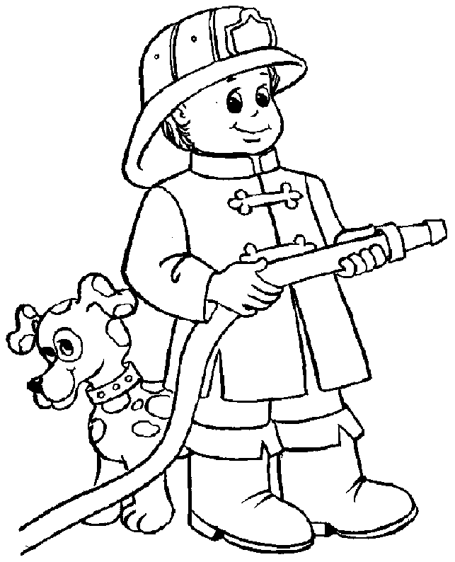 Coloring pages free firefighters kids