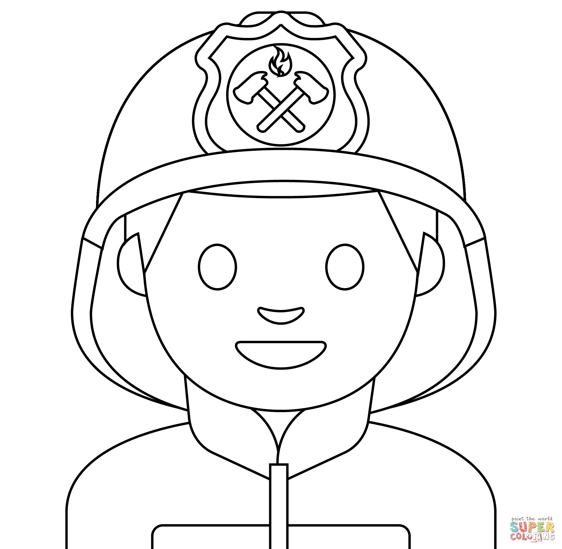 Man firefighter emoji coloring page free printable coloring pages