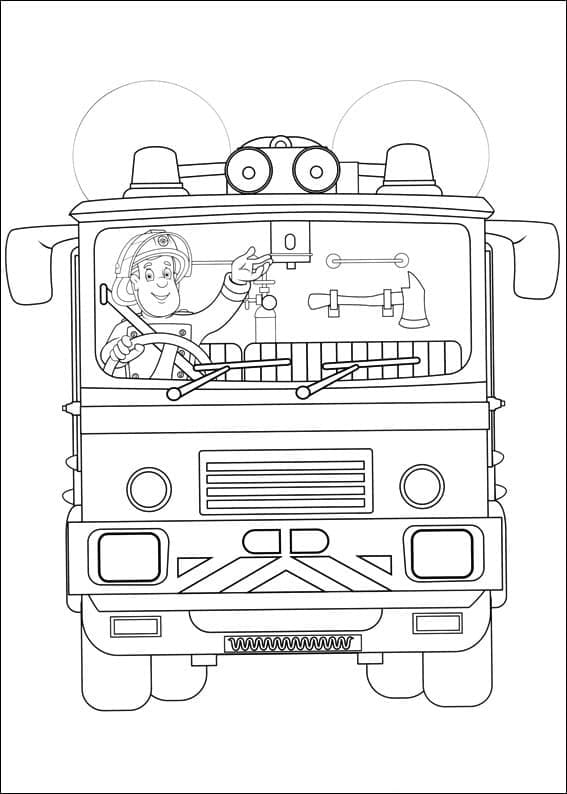 Fireman sam for free coloring page