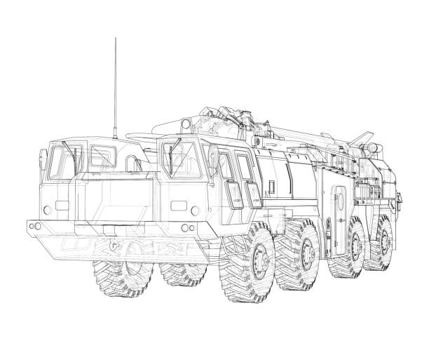 Army rocket artillery system military concept stock illustration