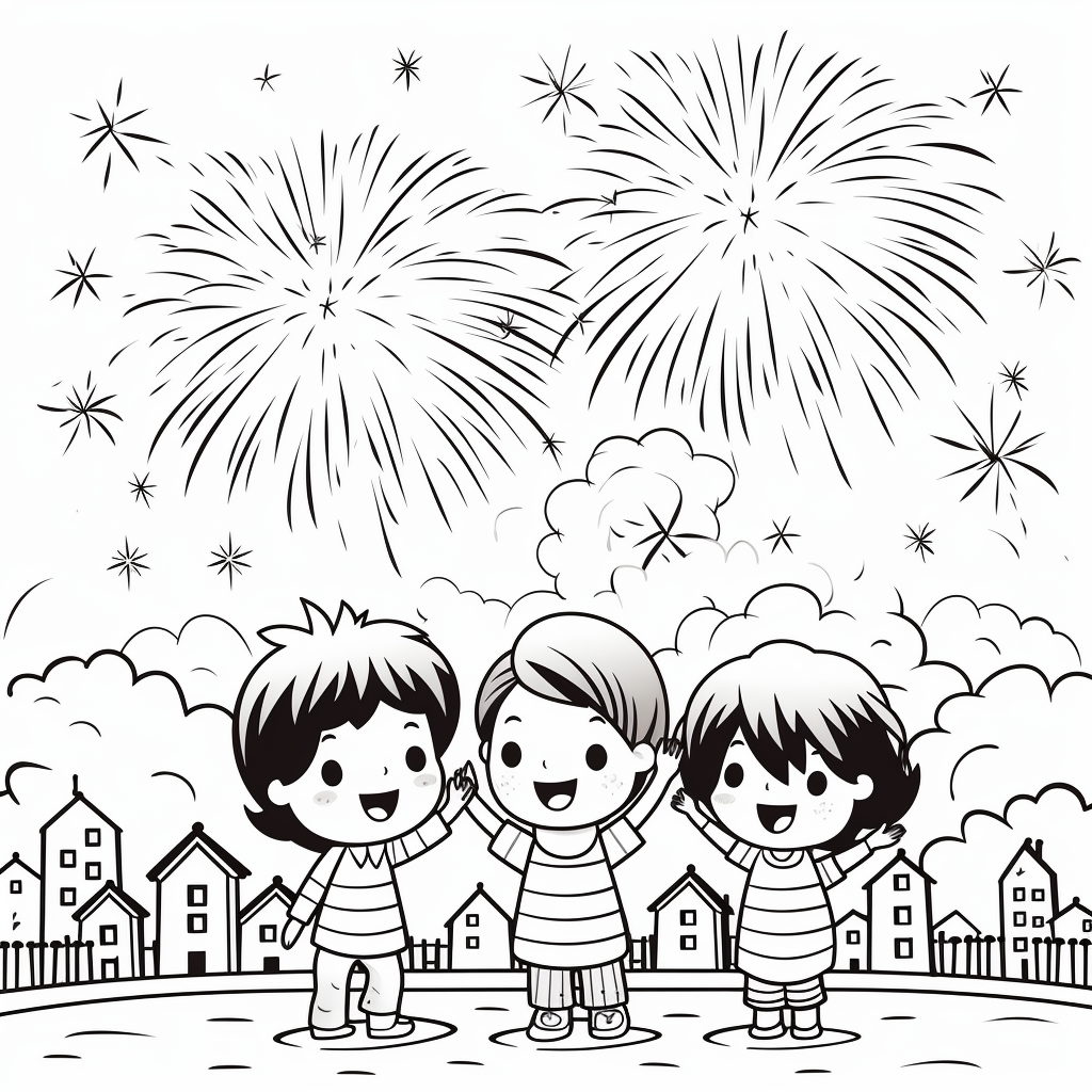 Fireworks coloring pages