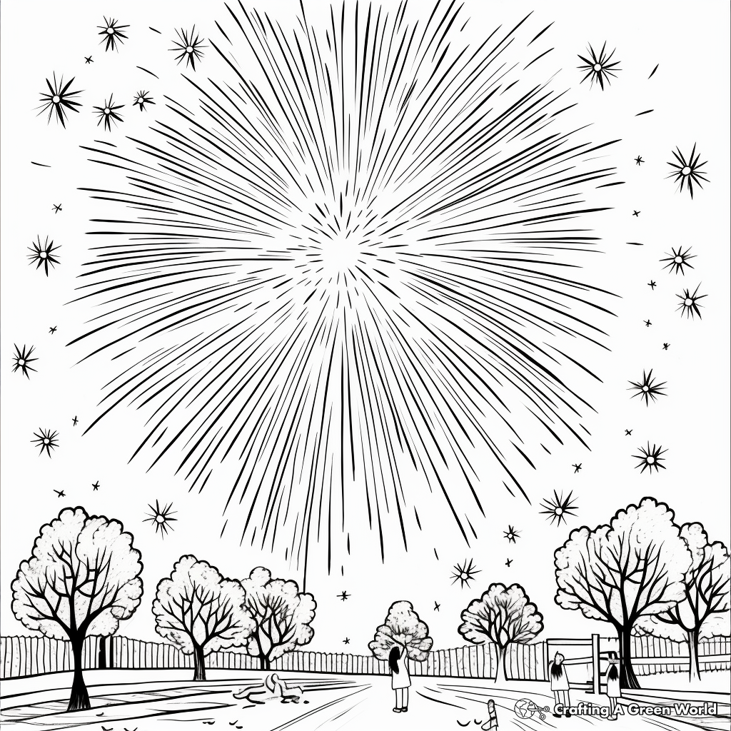 Fireworks coloring pages