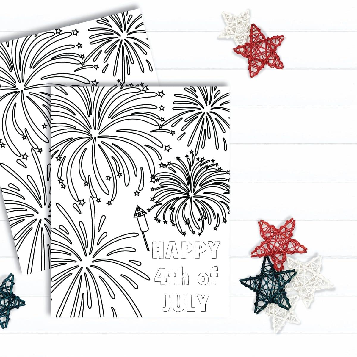 Th of july fireworks coloring page