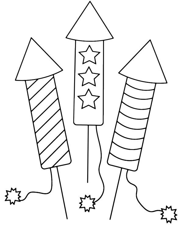 Fireworks coloring page for children