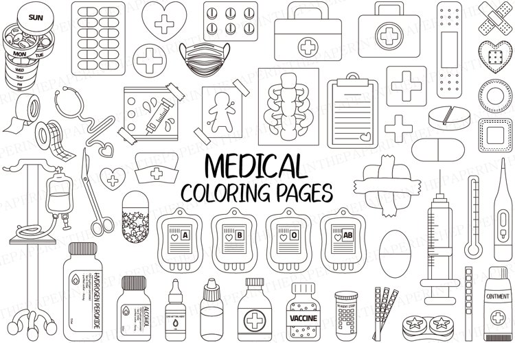 Medical coloring pages healthcare png