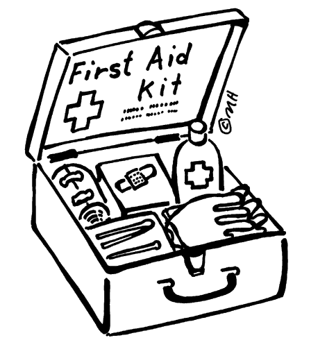 Coloring page first aid kit first aid camping first aid kit girl scout daisy