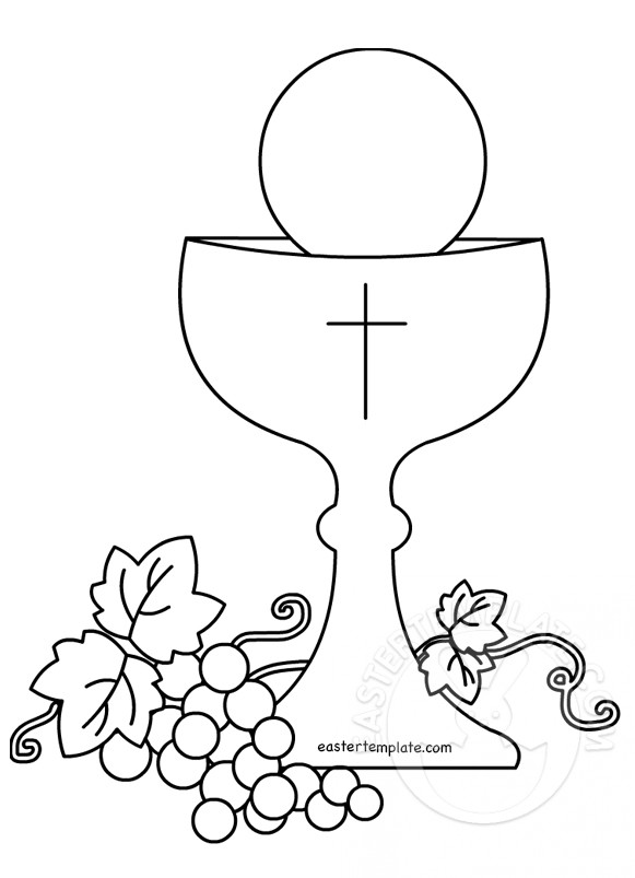 First munion symbol chalice coloring page