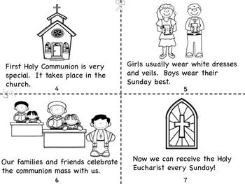 First holy munion mini book and coloring pages by miss ps prek pups