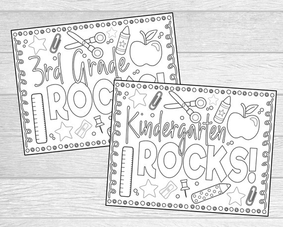 Back to school coloring pages for grades kindergarten to th grade printable instant digital download perfect distance learning activity