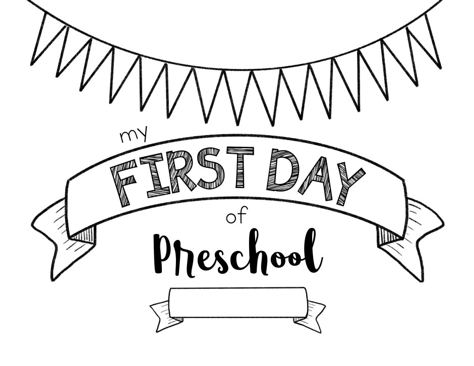 First day of preschool sign