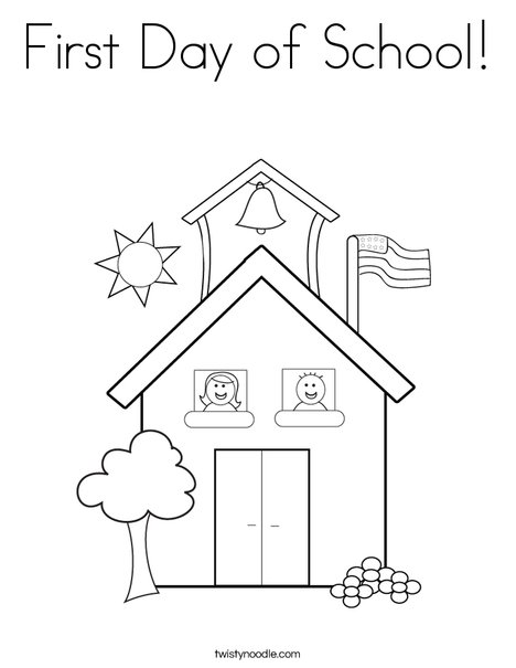 First day of school coloring page