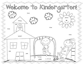 First day coloring worksheet kindergarten kindergarten first day kindergarten coloring pages kindergarten colors