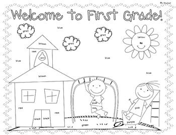 Free st day coloring sheet kindergarten first day kindergarten coloring pages kindergarten colors