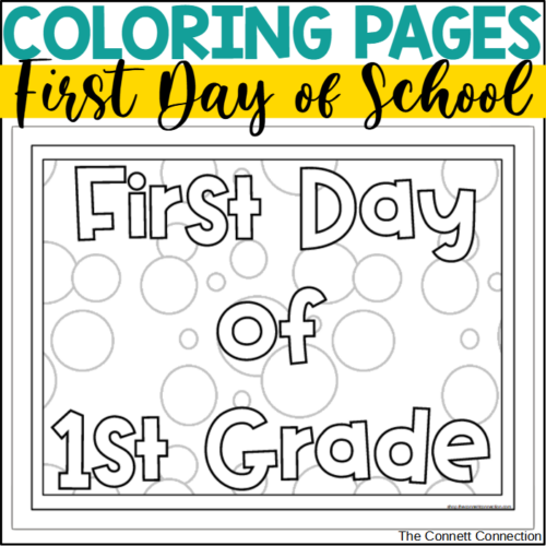 First day of school coloring sheets made by teachers