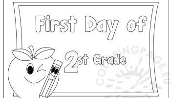 First day of st grade free coloring page