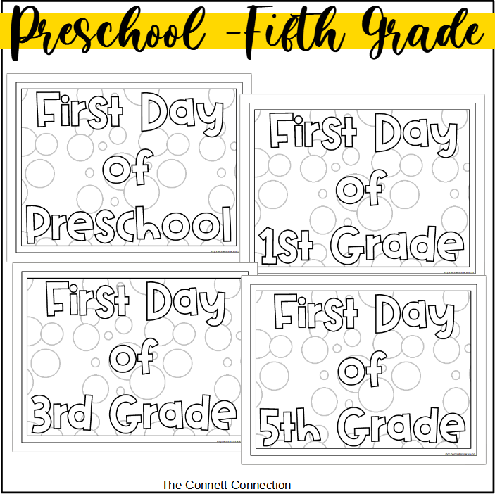 First day of school coloring sheets made by teachers