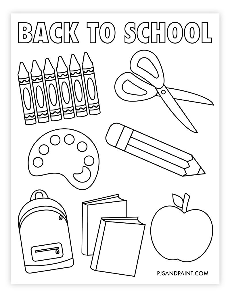 Free printable back to school coloring page