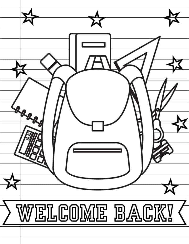 Free back to school coloring pages for kids