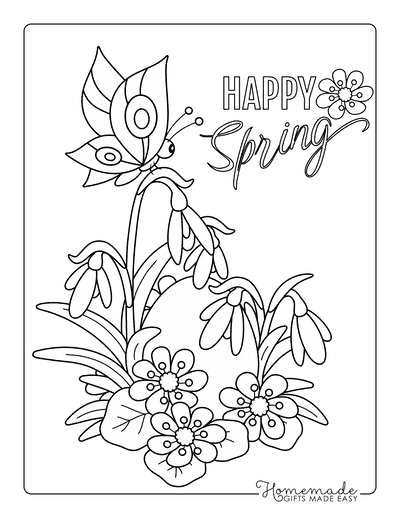 Free printable spring coloring pages for kids adults