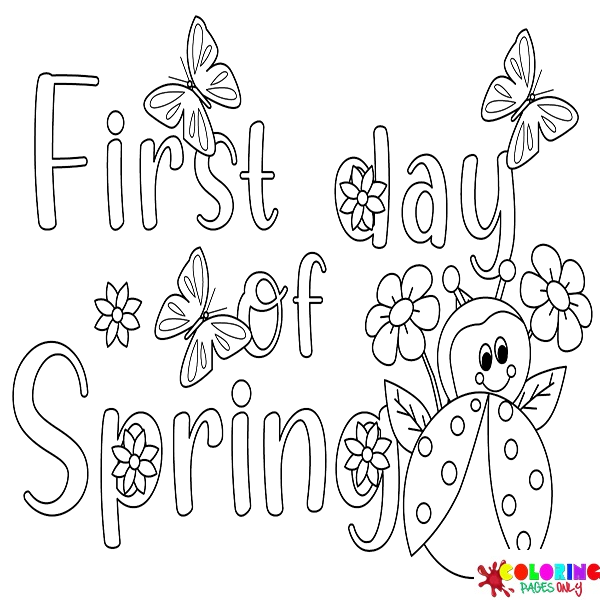 First day of spring coloring pages