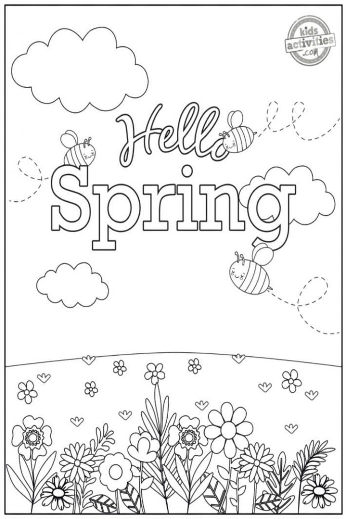 Hello spring coloring pages to wele spring season kids activities blog