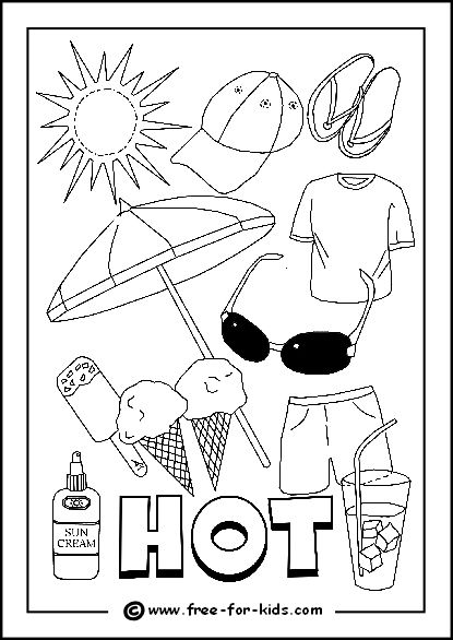 Weather colouring pictures for children coloring pictures for kids summer safety activities summer coloring pages