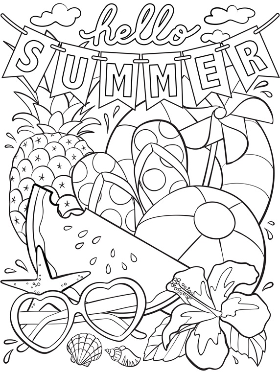 Summer coloring pages for kids print them all for free