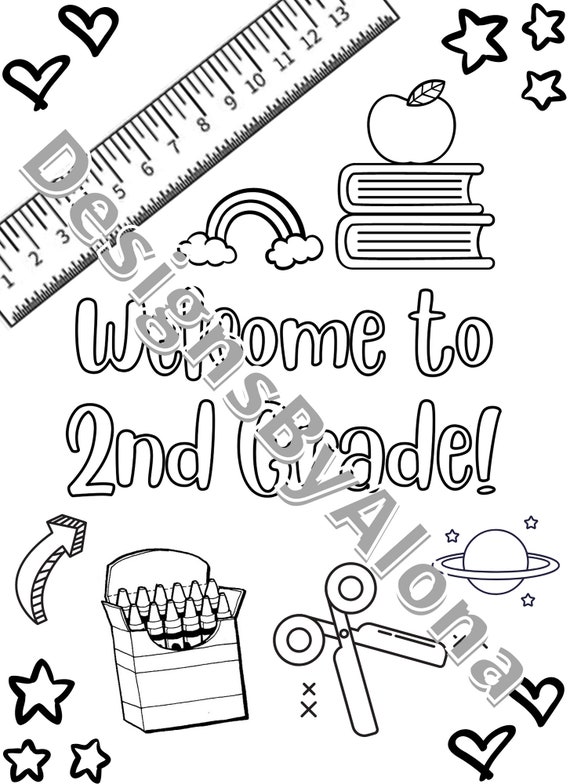 Wele to nd grade printable coloring sheet first day of school worksheet coloring page