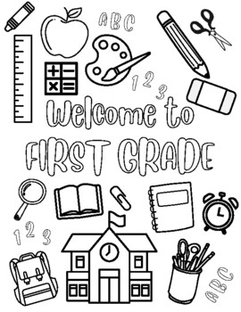 Wele to first grade coloring sheet tpt