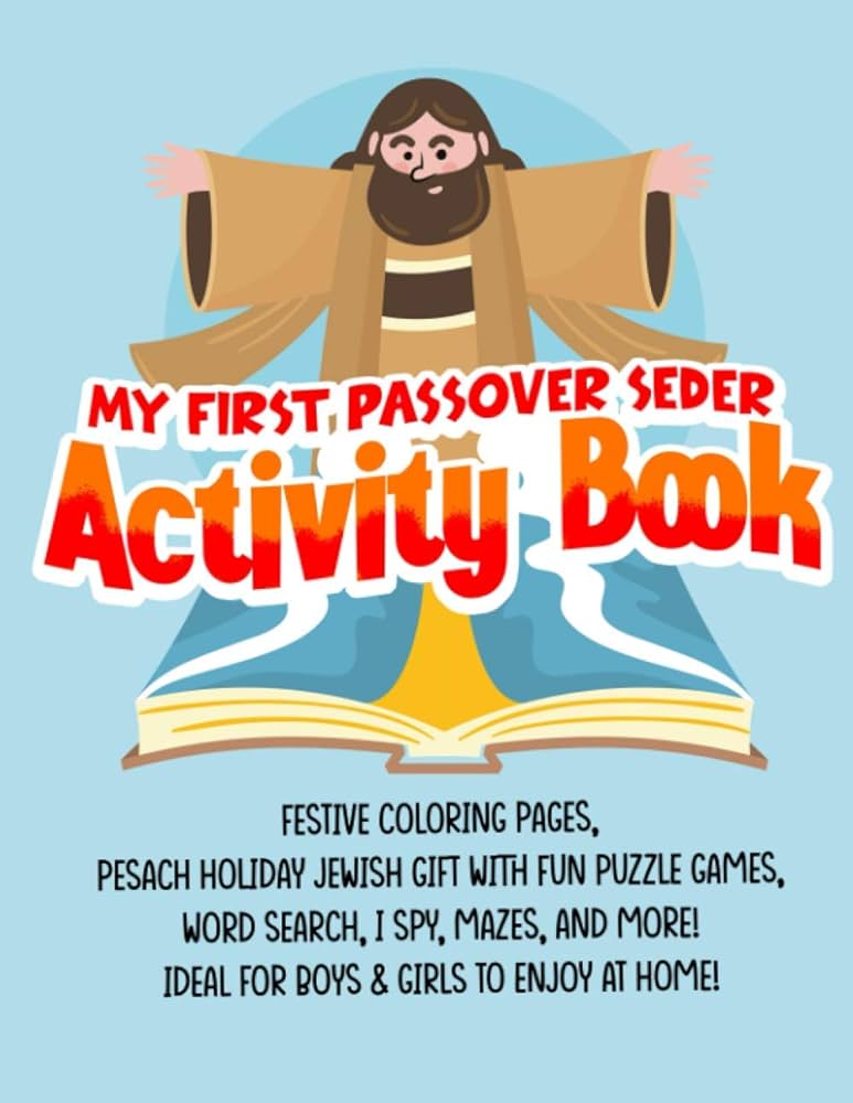 My first passover seder activity book festive loring pages pesach holiday jewish gift with fun puzzle