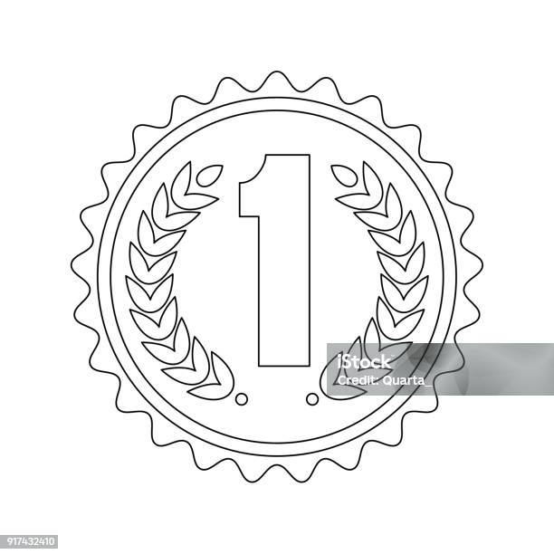 Gold medal for the first place stock illustration