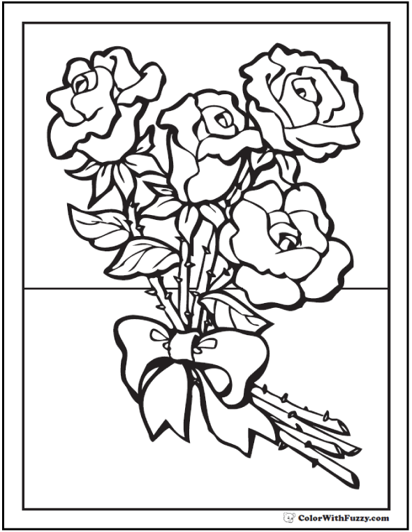 Rose coloring pages â free digital coloring pages for kids