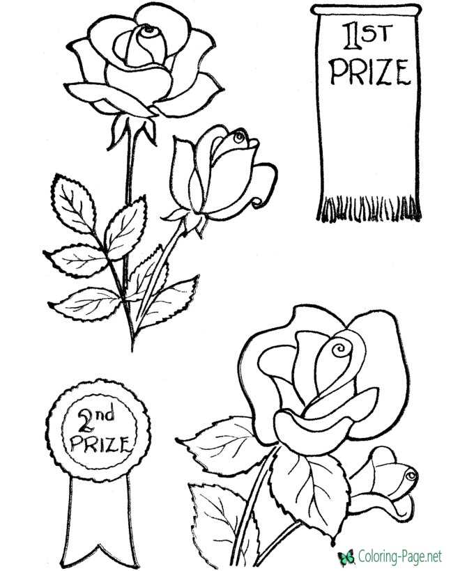 Valentine flower coloring pages