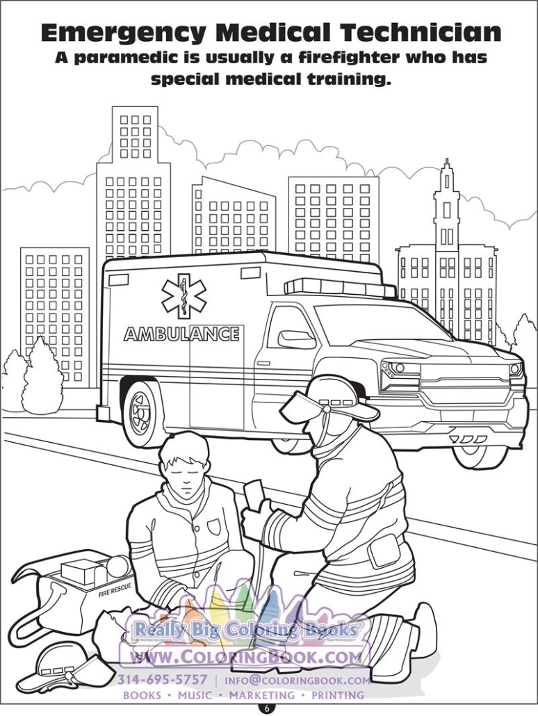First responders imprintable coloring and activity book