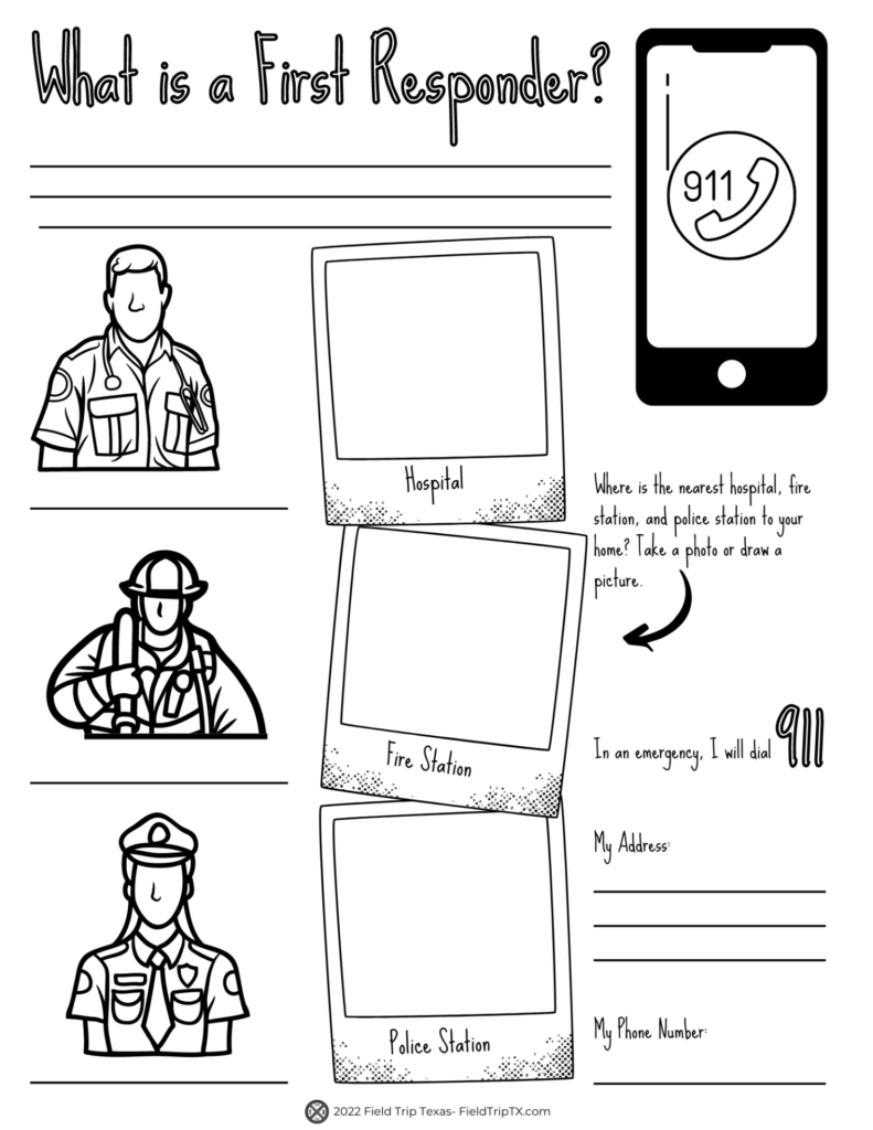 First responders worksheet thank you cards