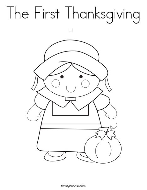 The first thanksgiving coloring page