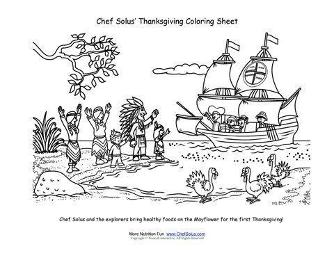 Chef solus first thanksgiving coloring page