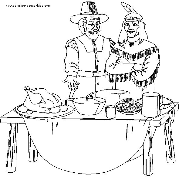 Pilgrim native american coloring page thanksgiving coloring pages thanksgiving color disney coloring pages