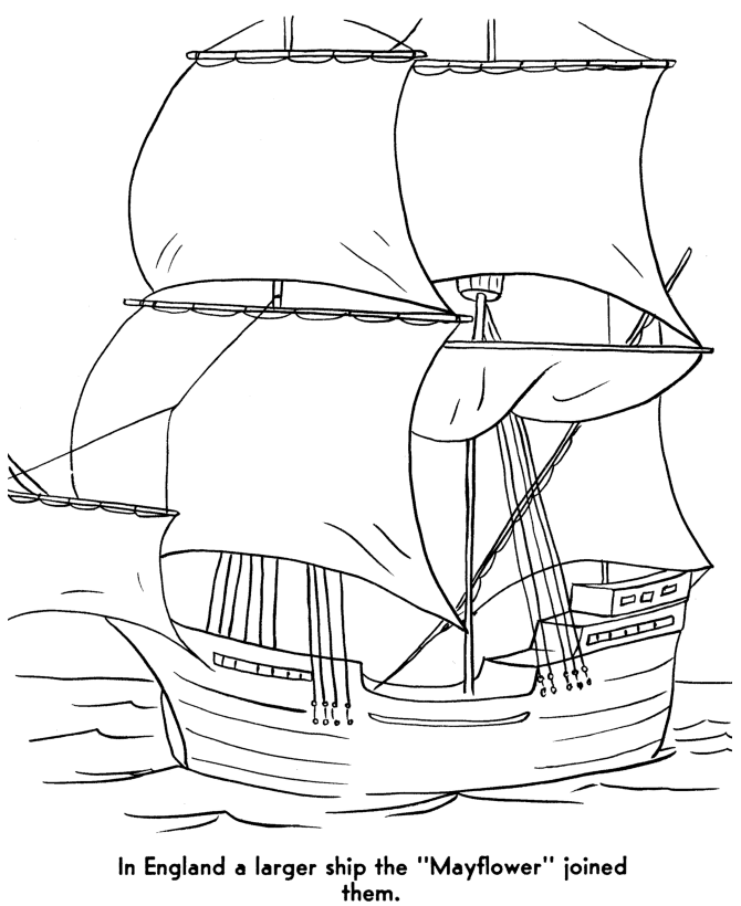 Pilgrims first thanksgiving coloring page