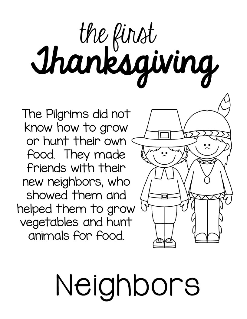 The first thanksgiving story posters and coloring book